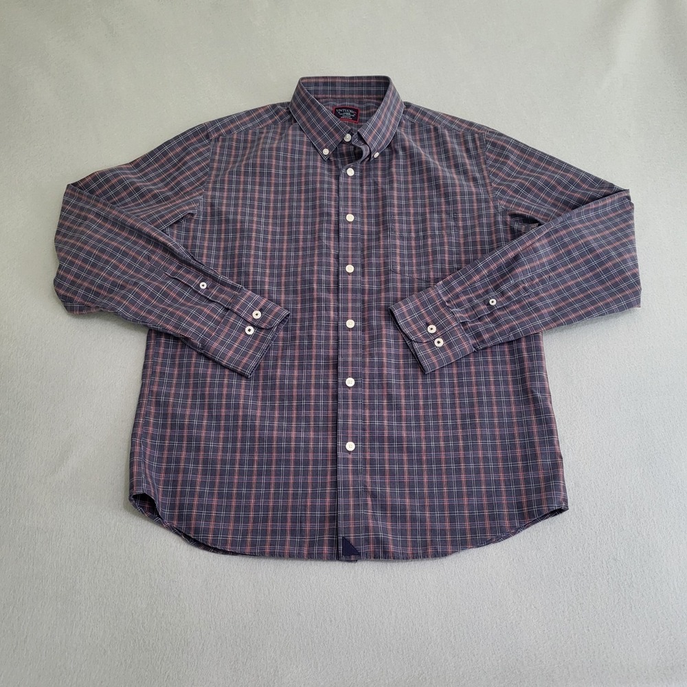 UNTUCKit Alder Wrinkle Free Long Sleeve Button Down Checked Shirt Men's L Slim